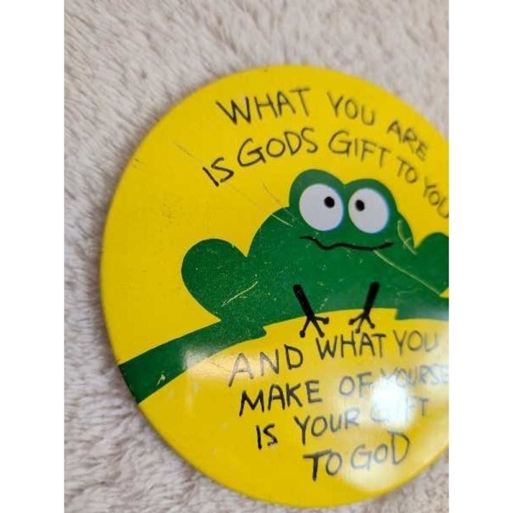 Vintage Frog Keychain Ornament Religious Quote Art Figurine Lot 3pc - Picture 12 of 12